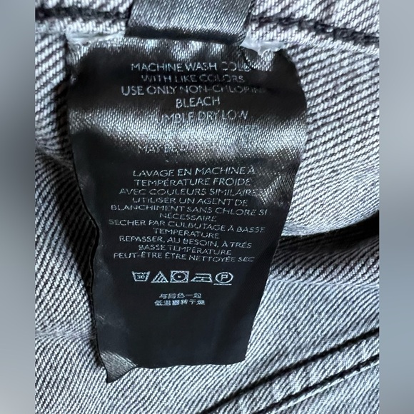 FREE PEOPLE x We The Free Black Hooded Denim L Jean Jacket Boho Grunge Classic - Picture 11 of 11